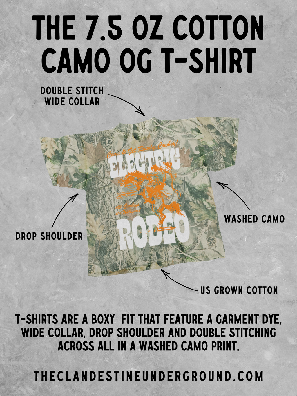 Underground Original Design: Memphis Tigers, Game Day CAMO Boxy TShirt