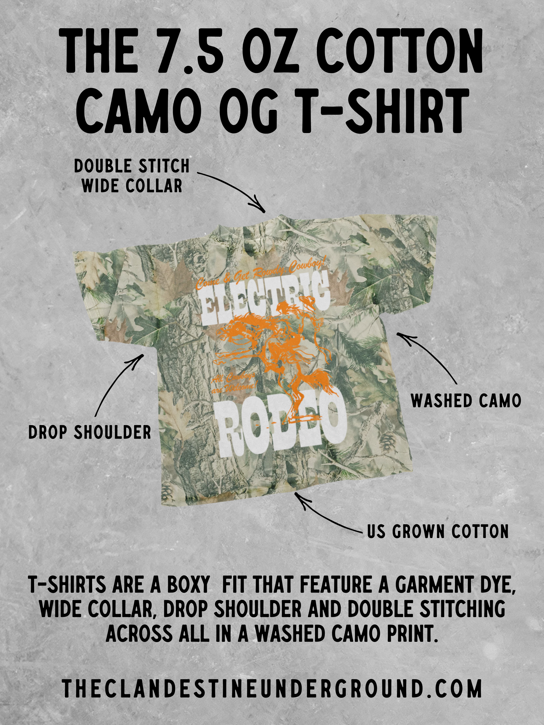 Underground Original Design: Memphis Tigers, Game Day CAMO Boxy TShirt