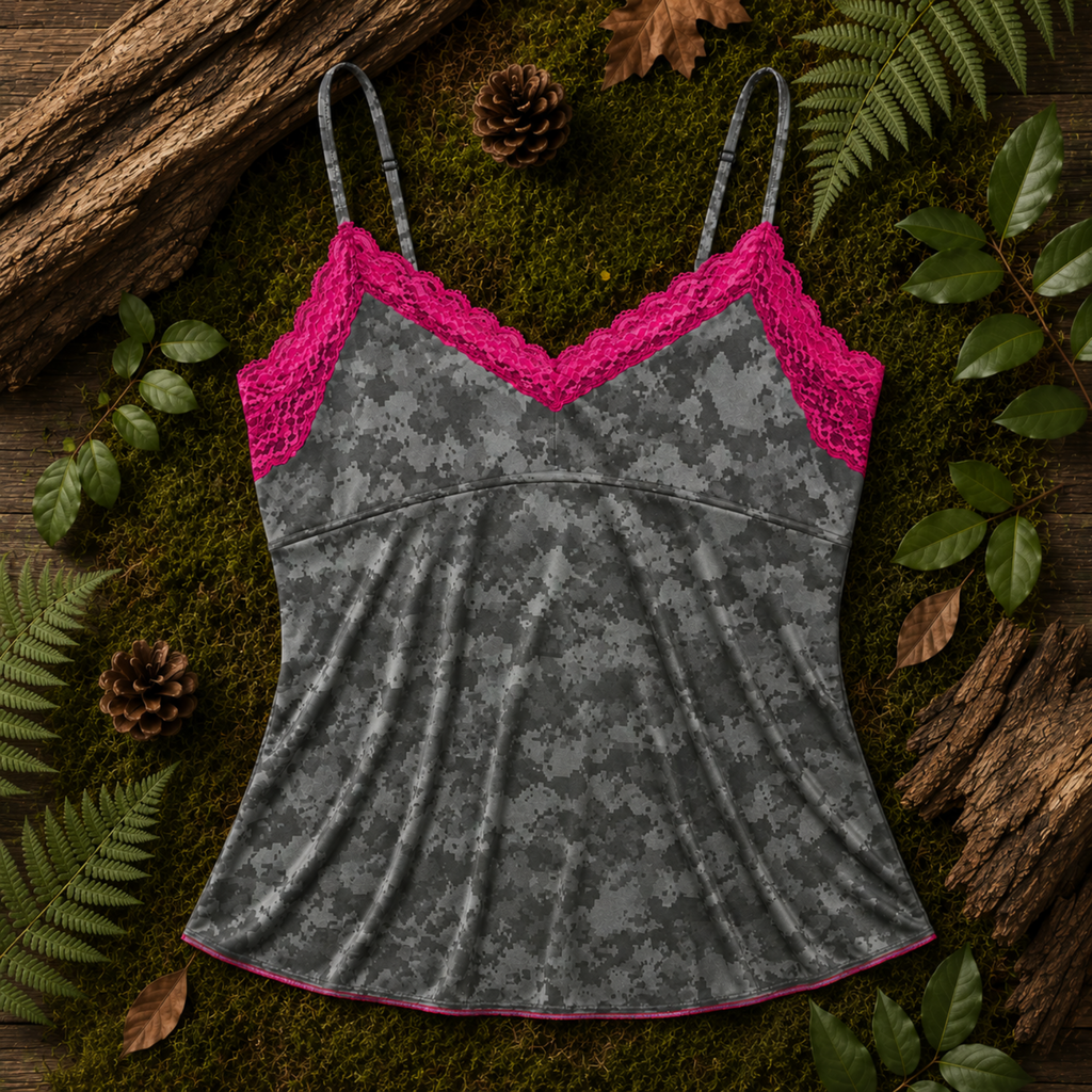 Women's Camo Lace Camisole - Envision Black Hunting Lingerie - Wilderness Dreams