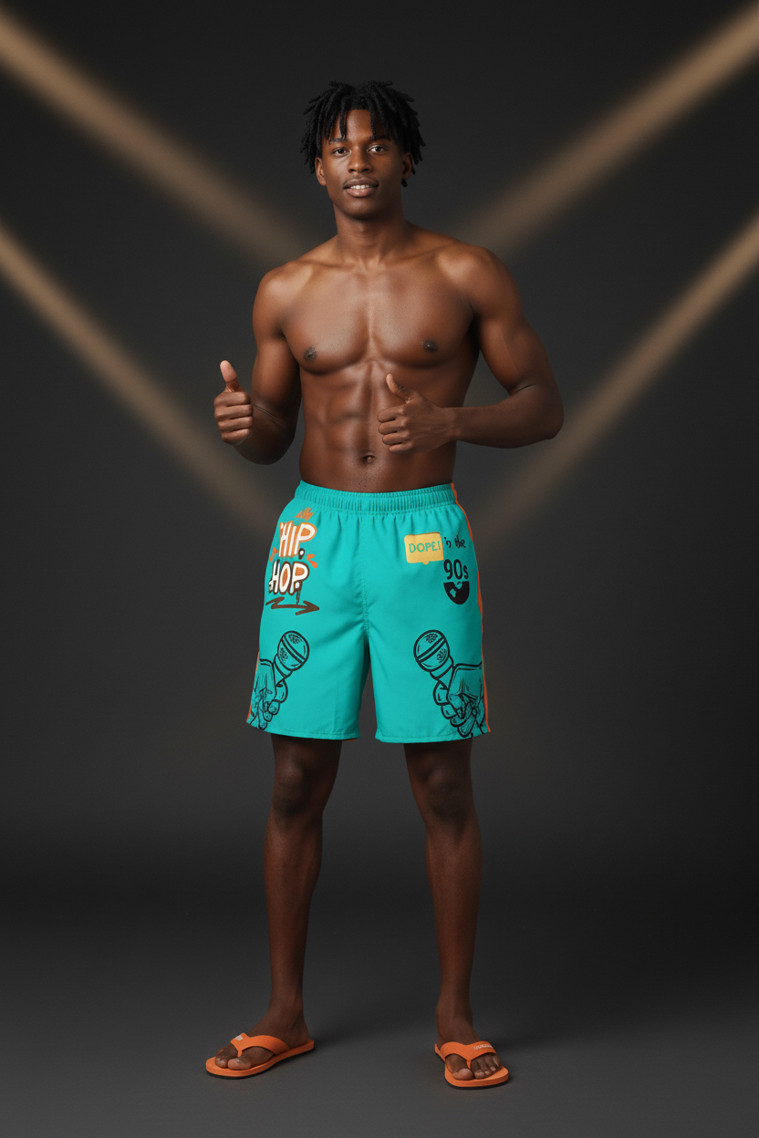 Golden Age of Hip Hop Men's Swim Trunks