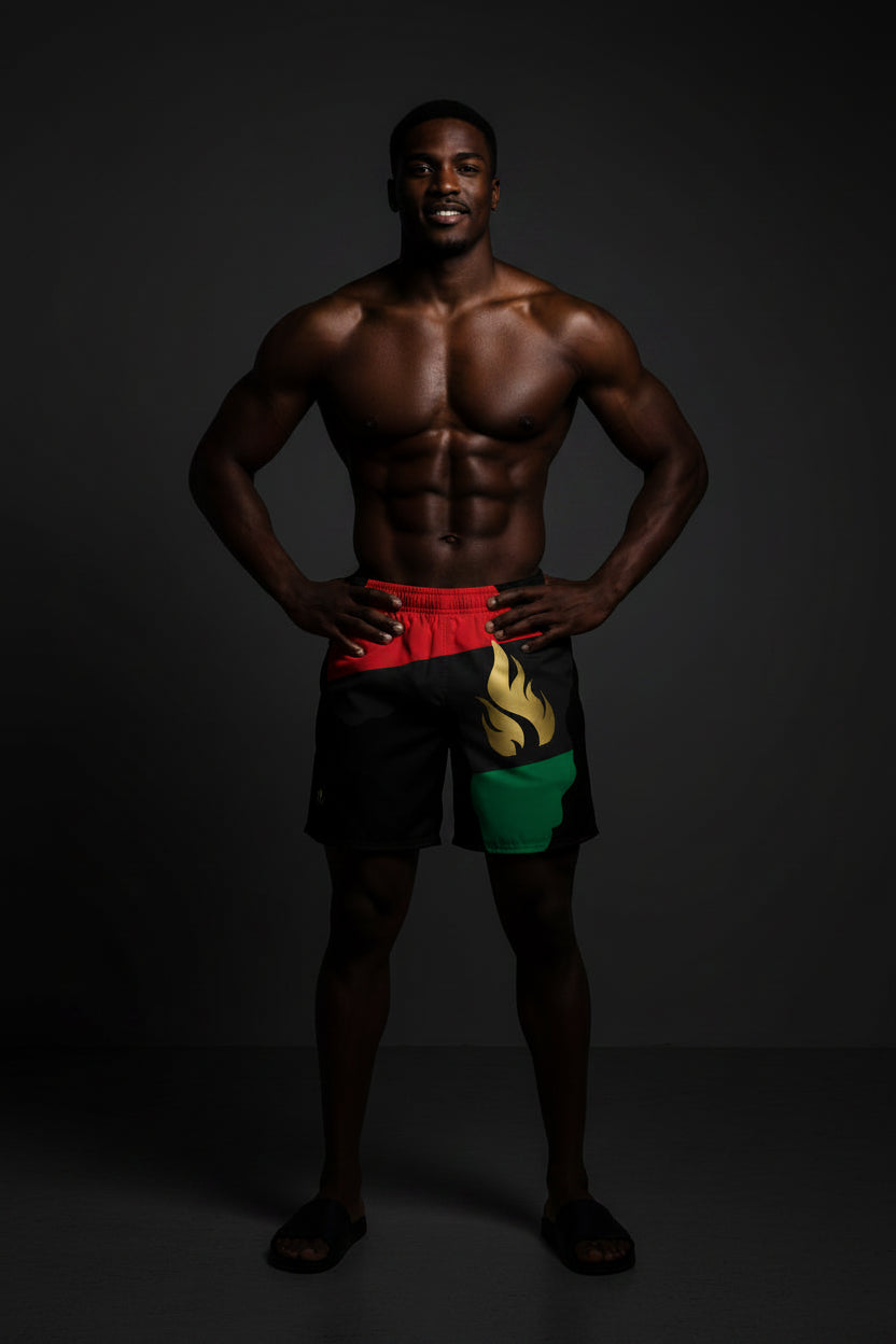 Africa Lit Men's Recycled Swim Trunks