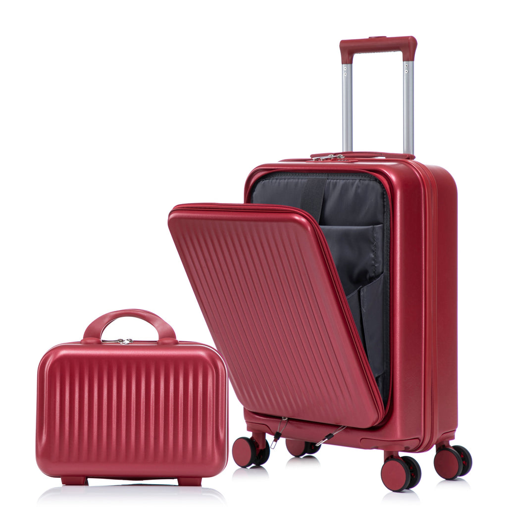 ABS Spinner Wheel Luggage Set with Combination Lock - Red
