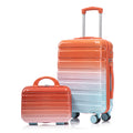 2 Pc PC Spinner Wheel Luggage Set with Lock - Gradient Blue Red