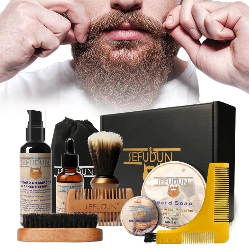 Beard Care Kit 9 Piece Grooming Set with Styling Tools