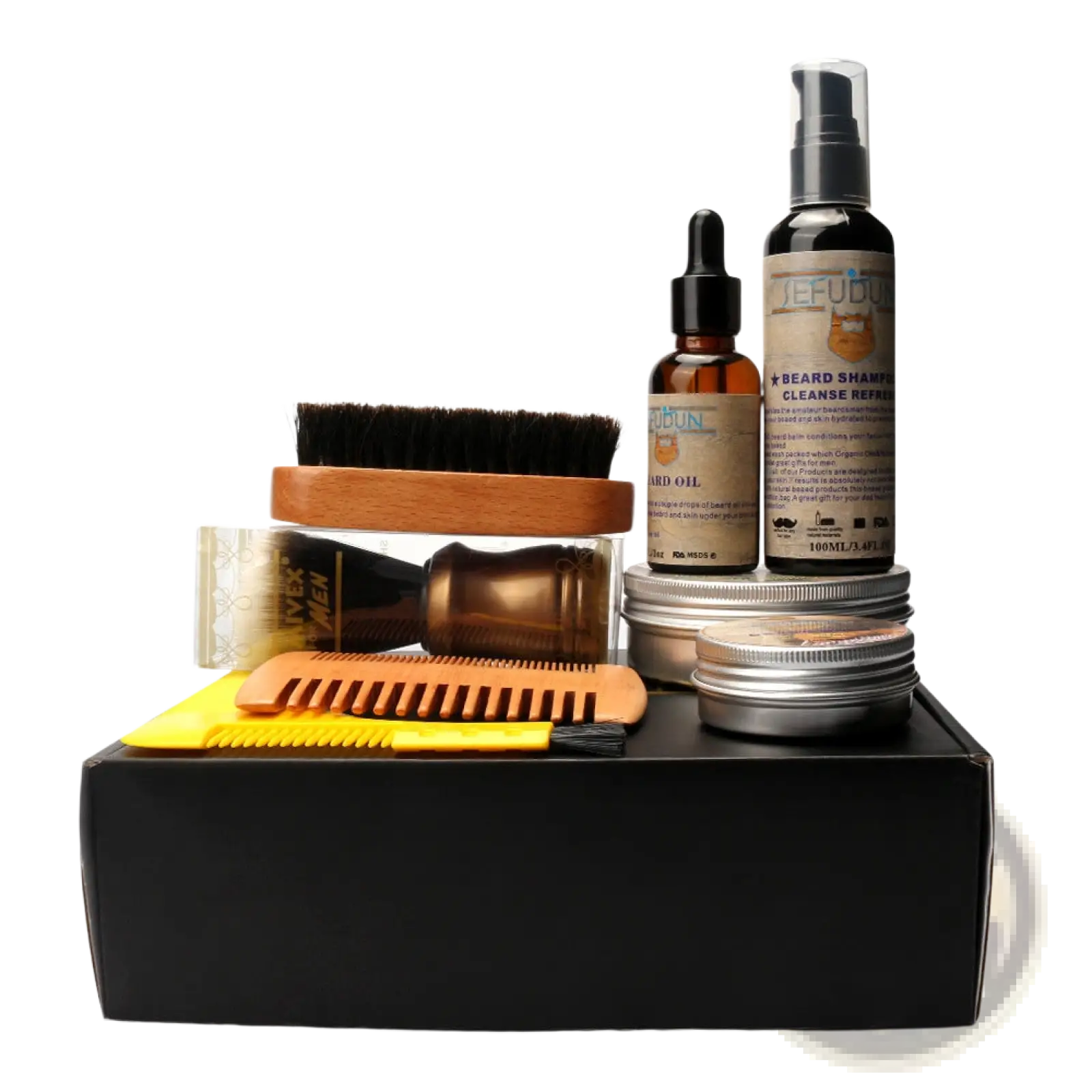 Beard Care Kit 9 Piece Grooming Set with Styling Tools