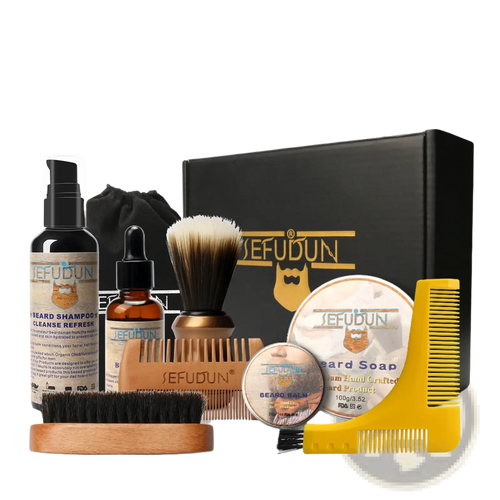 Beard Care Kit 9 Piece Grooming Set with Styling Tools