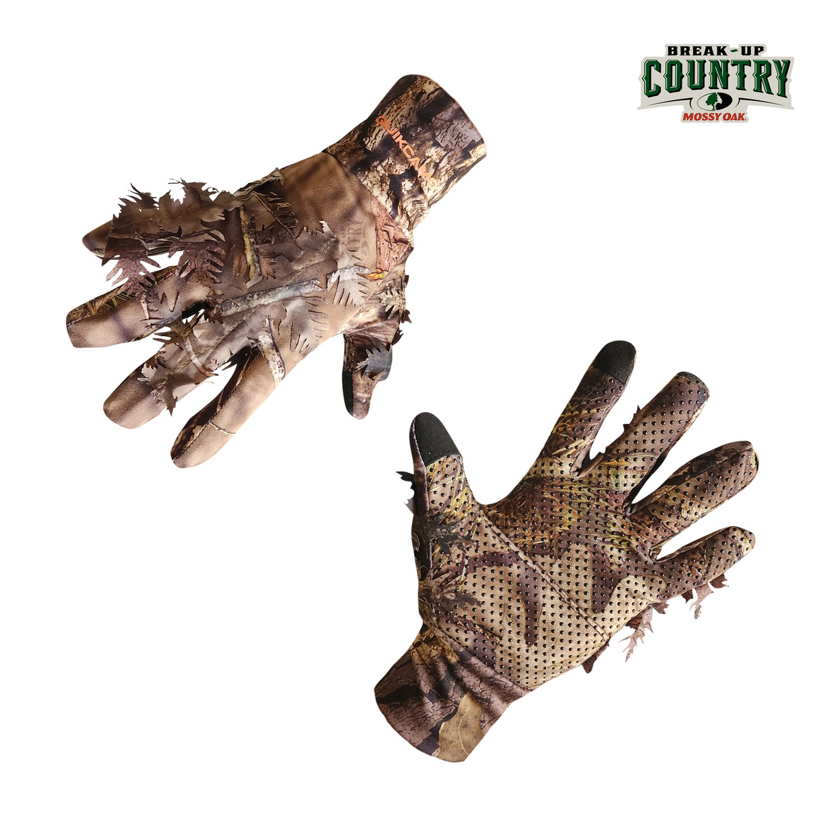 Leafy Camo Gloves in Mossy Oak and Realtree - Fingerless or Touchscreen Tips