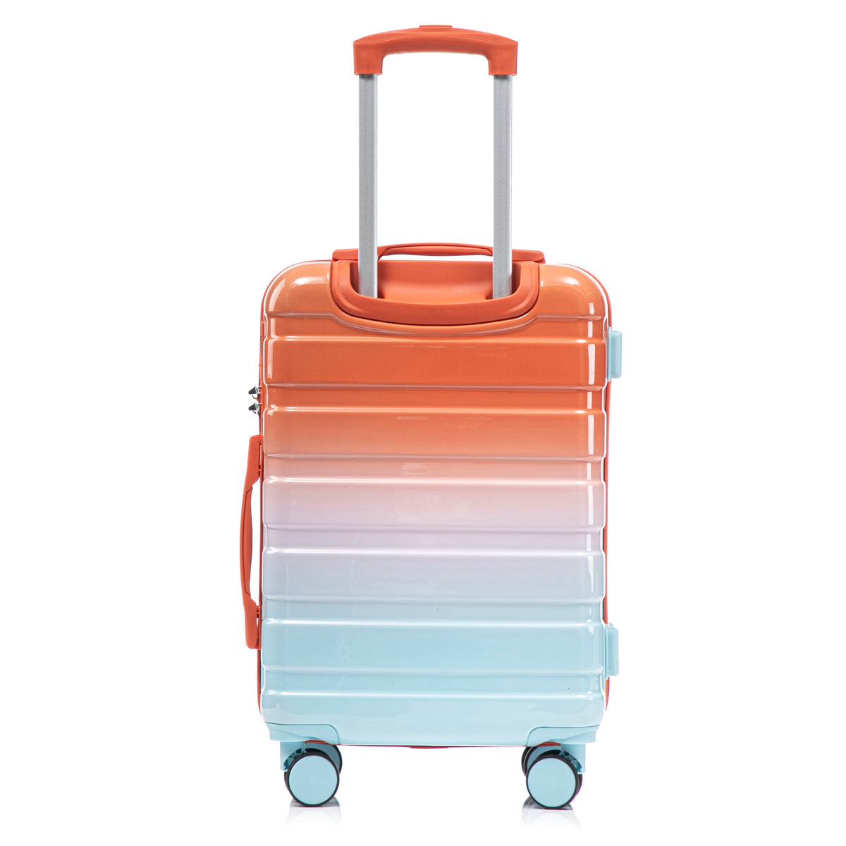 2 Pc PC Spinner Wheel Luggage Set with Lock - Gradient Blue Red