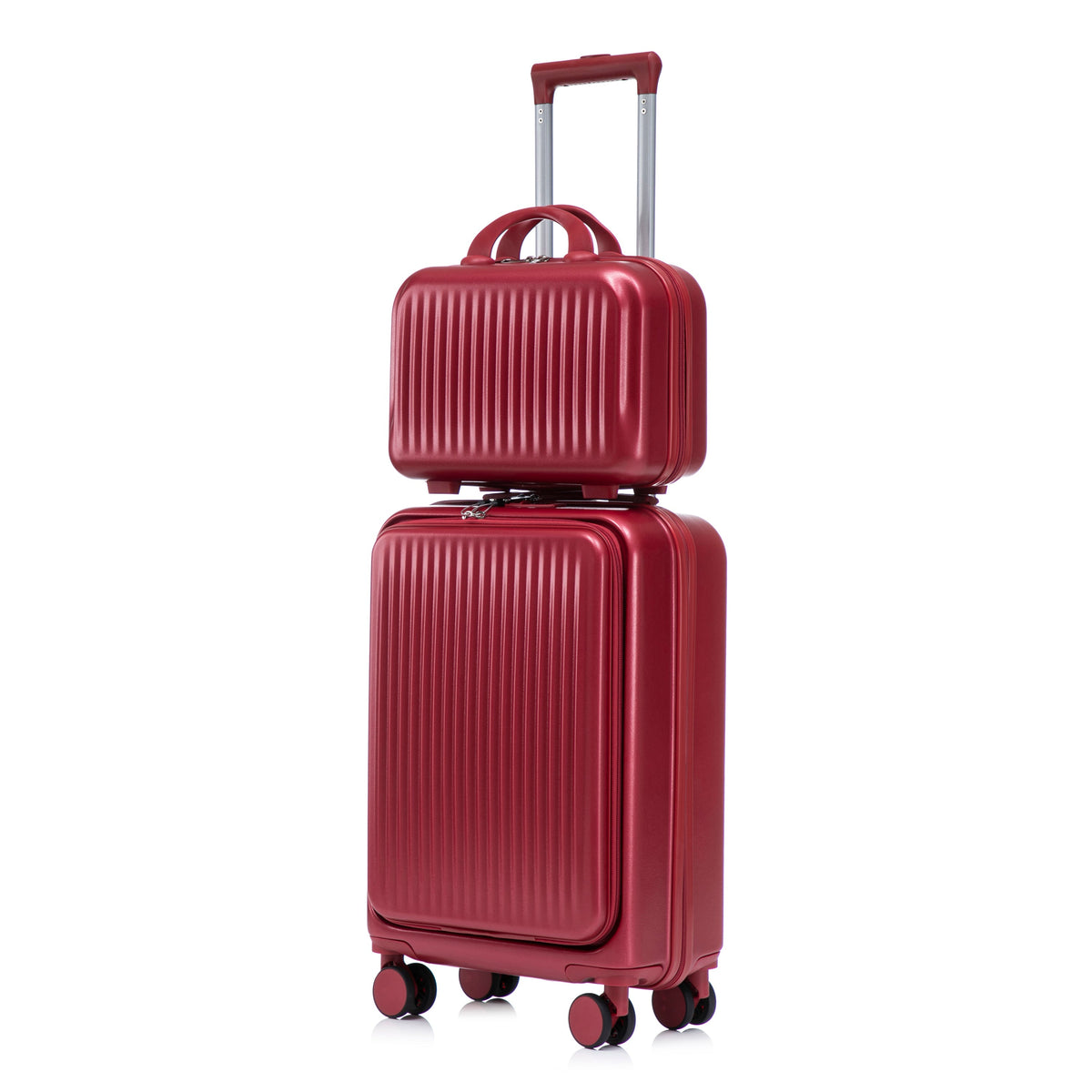 ABS Spinner Wheel Luggage Set with Combination Lock - Red