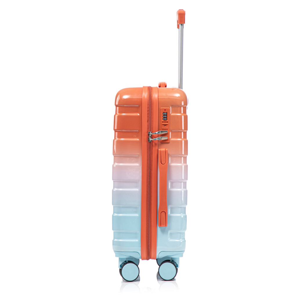 2 Pc PC Spinner Wheel Luggage Set with Lock - Gradient Blue Red