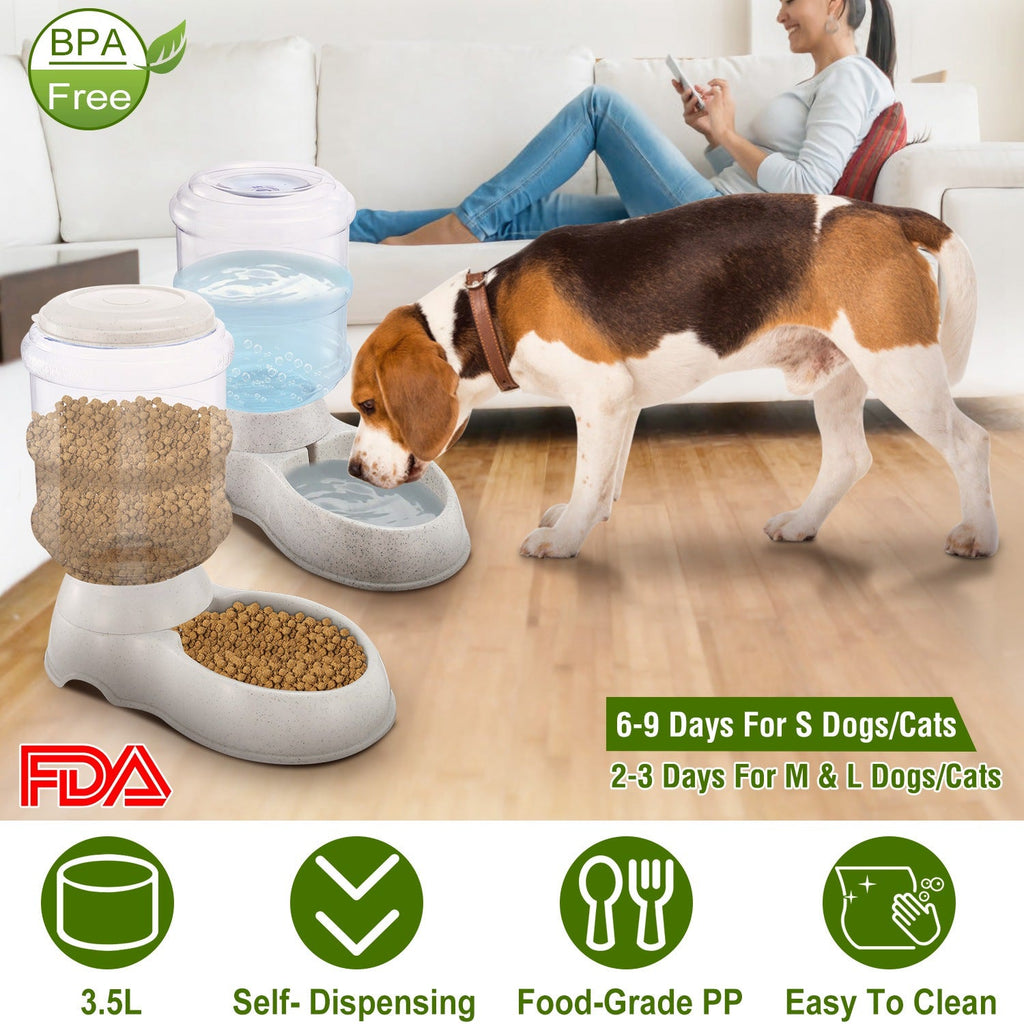 3.5L/1Gal Pet Water Dispenser Self-Dispensing Gravity Pets Water Feeder Automatic Pet Waterer Cat Dog