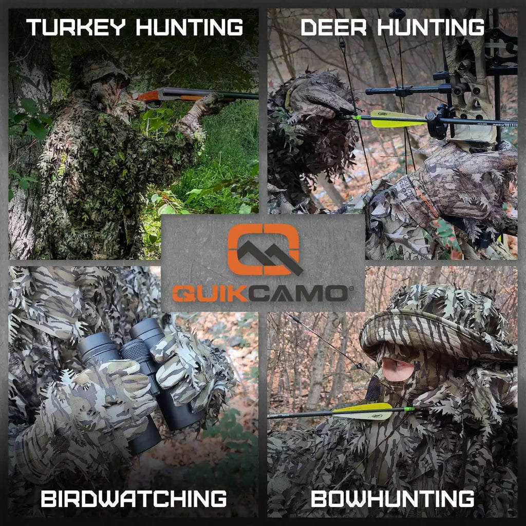 Leafy Camo Gloves in Mossy Oak and Realtree - Fingerless or Touchscreen Tips