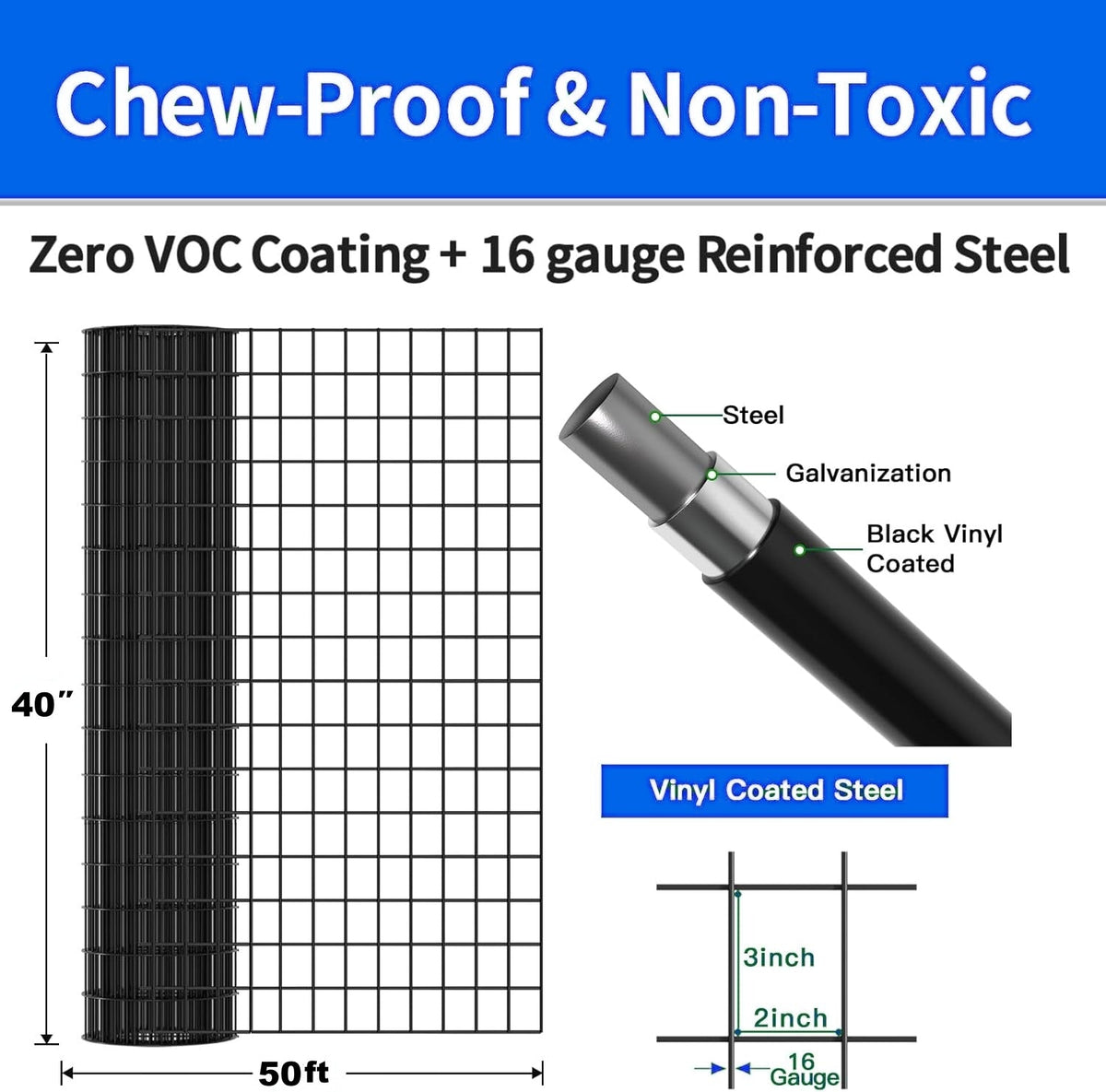 40 Inch × 50 Ft Wire Fencing