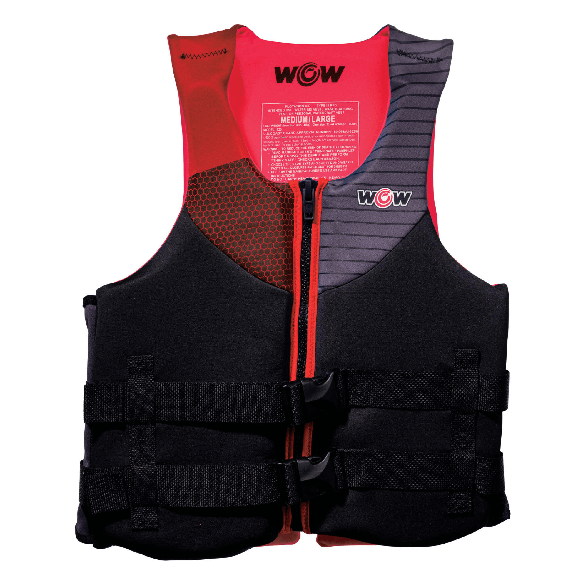 WOW Watersports Feel Good Dual Sized Evoprene PFD Personal Floatation Device for Adults