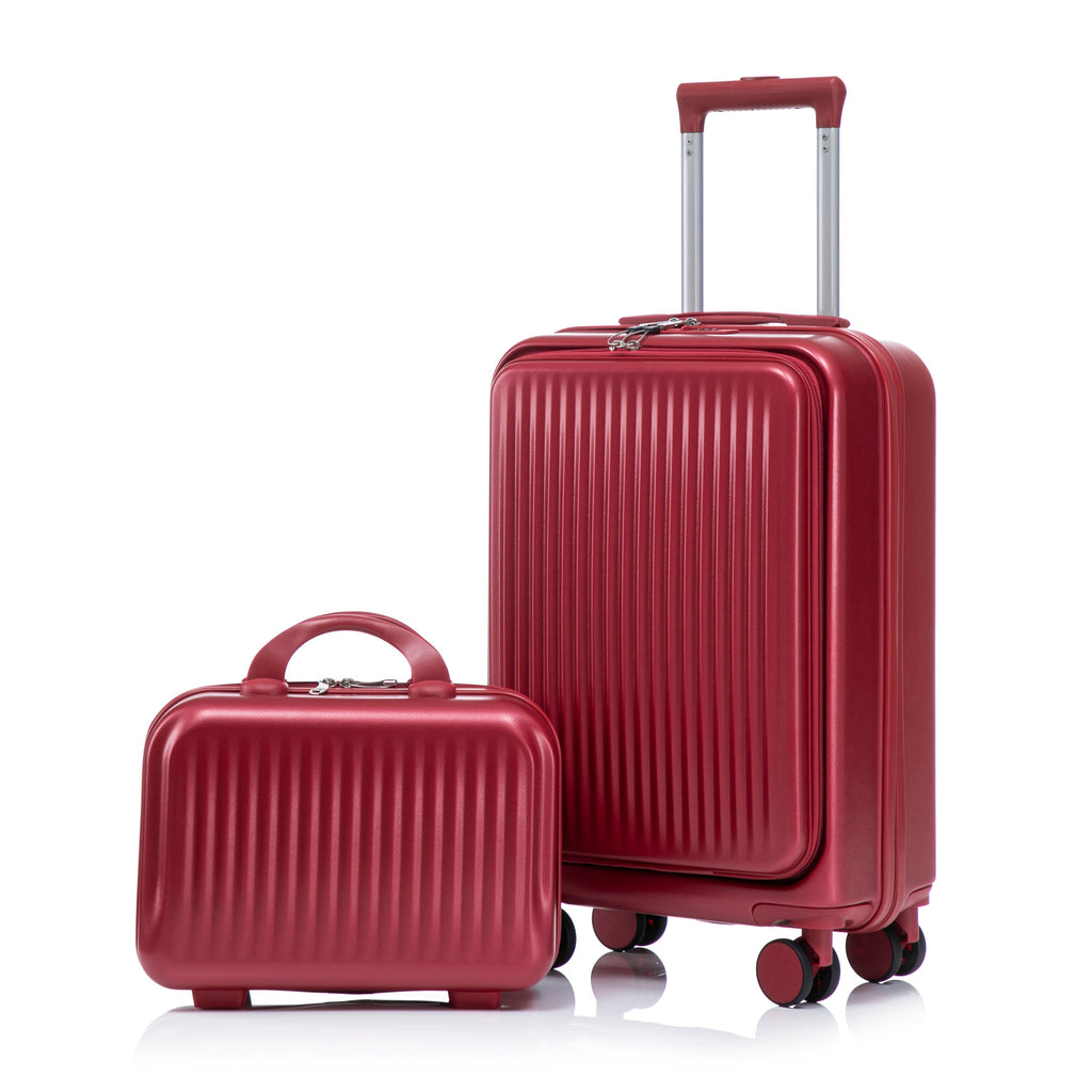 ABS Spinner Wheel Luggage Set with Combination Lock - Red