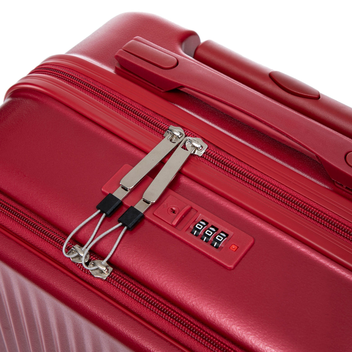ABS Spinner Wheel Luggage Set with Combination Lock - Red