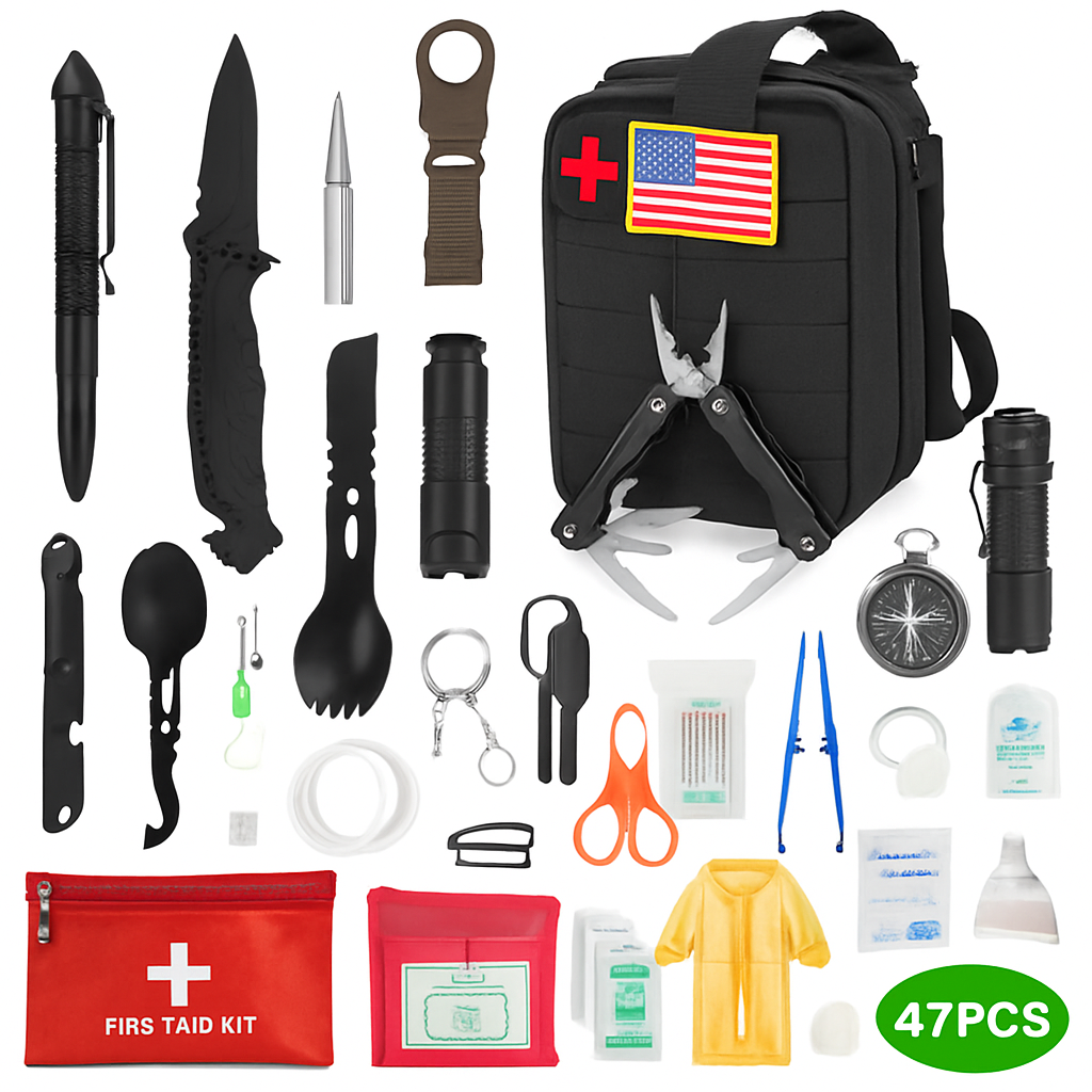 Emergency Survival Kit for Outdoor Gear and First Aid
