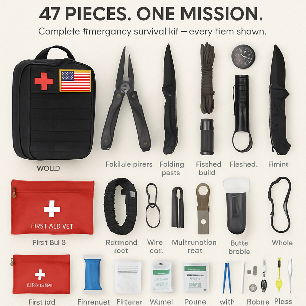 Emergency Survival Kit for Outdoor Gear and First Aid