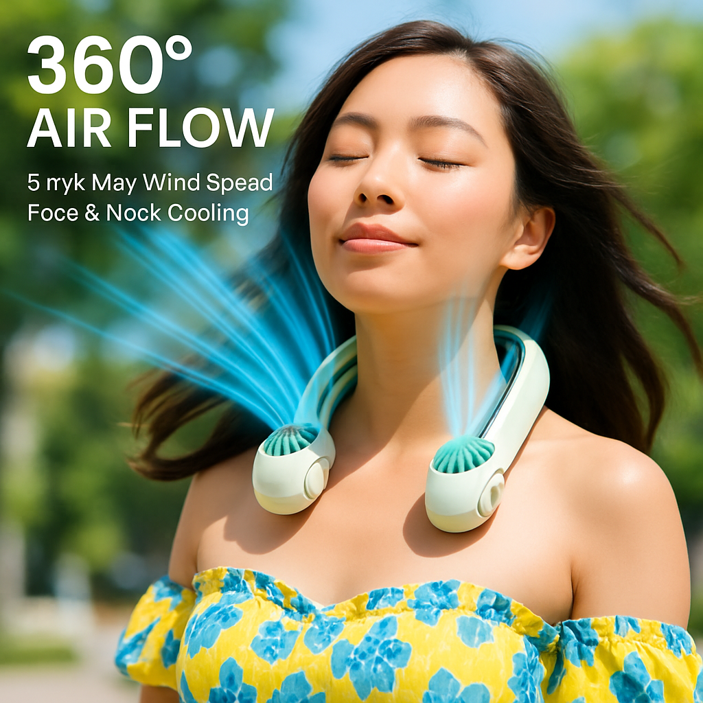 Neck Hanging Fan - Portable Hands-Free Cooling