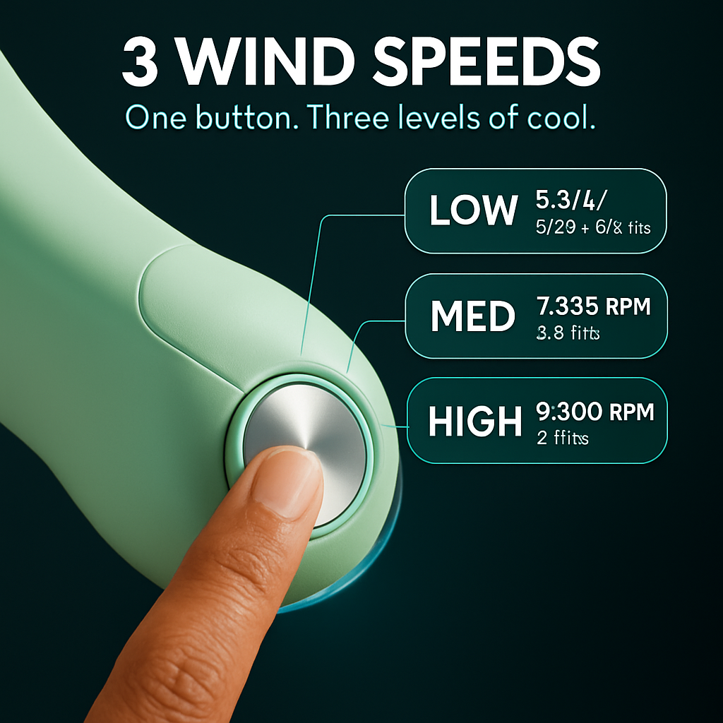 Neck Hanging Fan - Portable Hands-Free Cooling