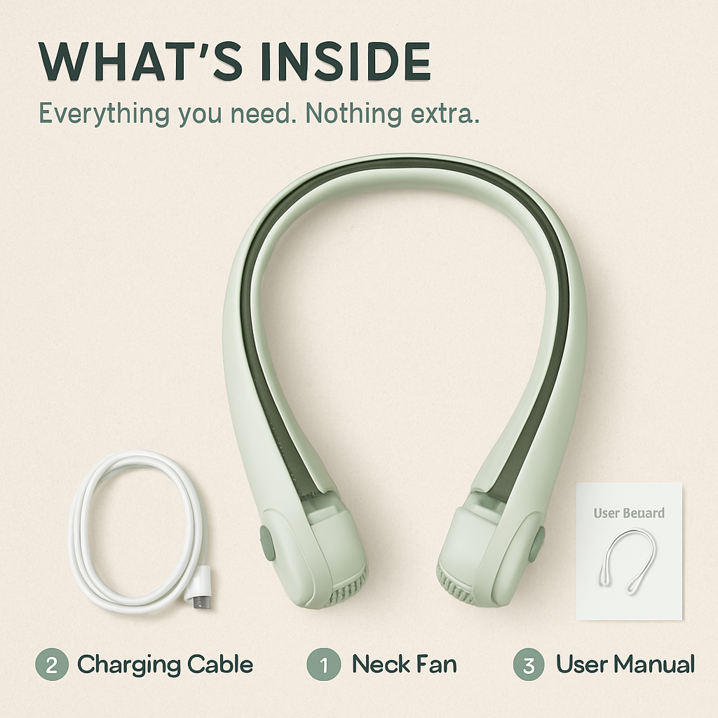 Neck Hanging Fan - Portable Hands-Free Cooling