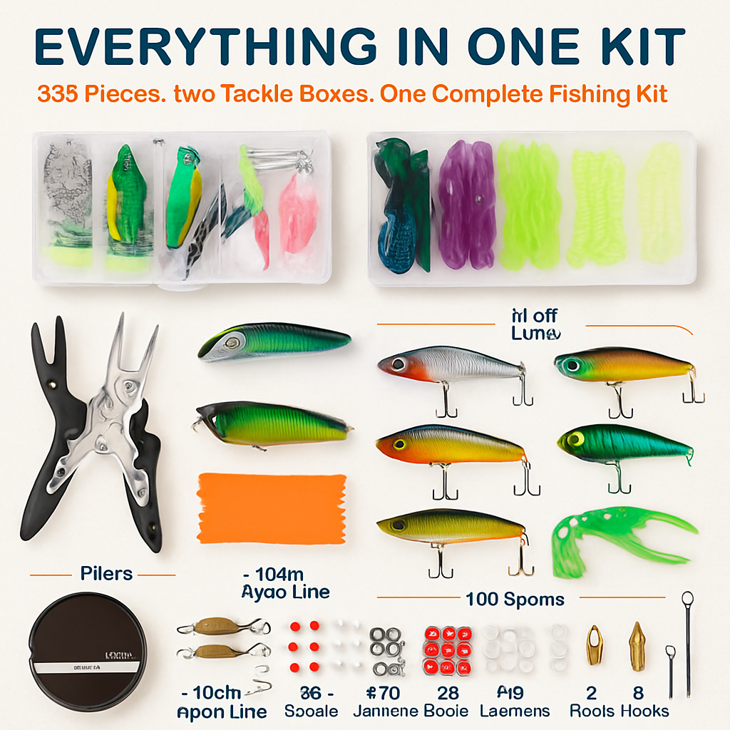 Fishing Lures Kit: Soft & Hard Lures for Salt/Freshwater