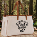 Smore Fun When Camping Cotton Canvas Chic Tote Bag Camping Tote Camping Lover Gift Tote Bag Outdoor Tote Weekender Tote Camper Tote