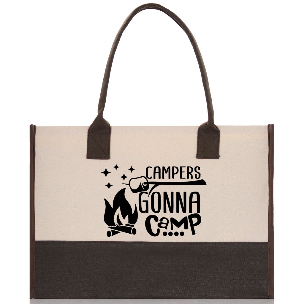 Campers Gonna Camp Cotton Canvas Chic Tote Bag Camping Tote Camping Lover Gift Tote Bag Outdoor Tote Weekender Tote Camper Multipurpose Tote