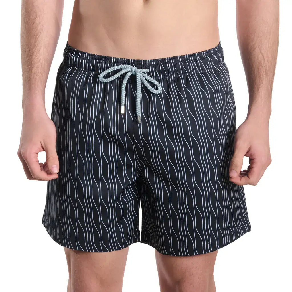 Linear Drift, Storm and Fog Hybrid Short, Compression Lined Swim and Resort Trunk