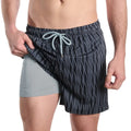 Linear Drift, Storm and Fog Hybrid Short, Compression Lined Swim and Resort Trunk