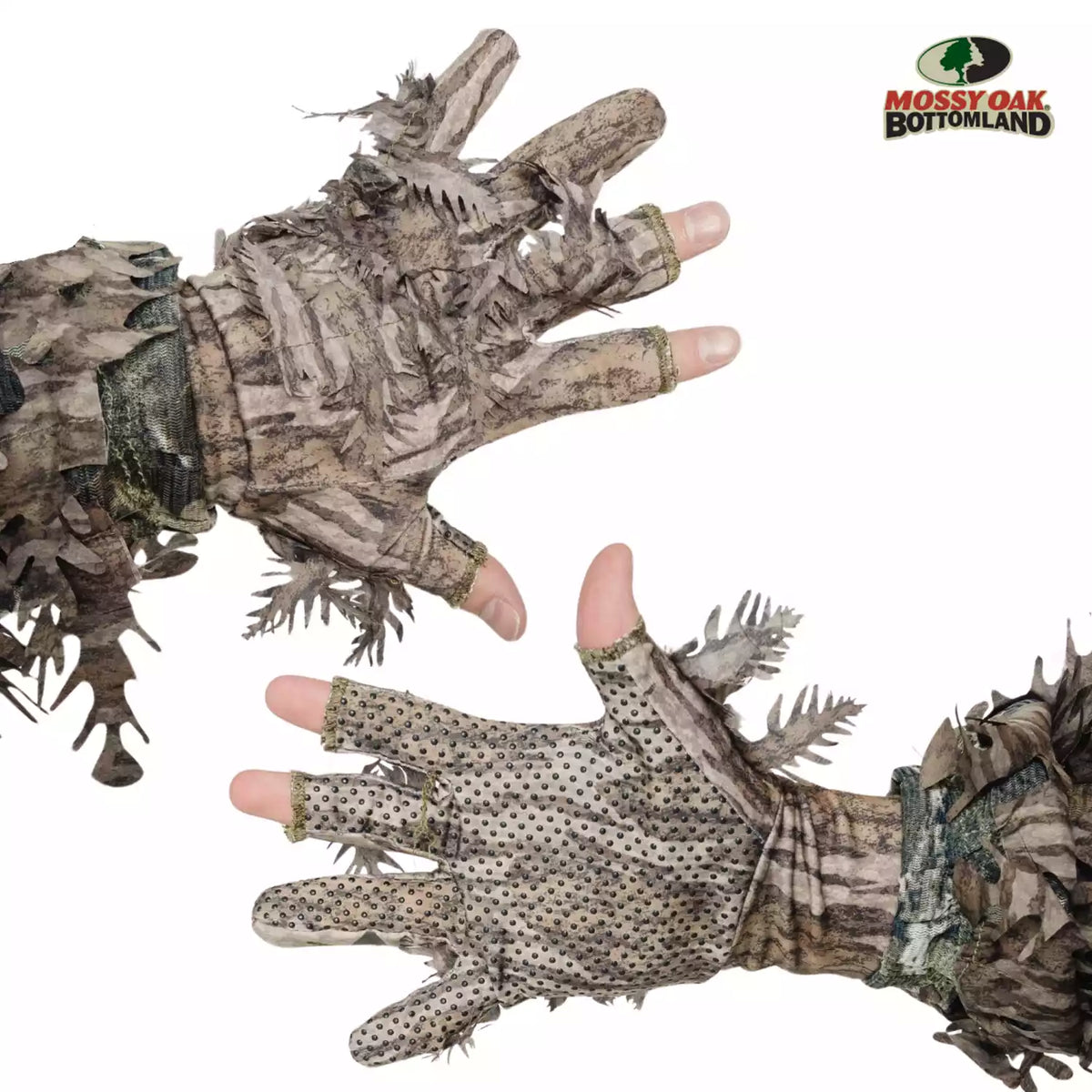 Leafy Camo Gloves in Mossy Oak and Realtree - Fingerless or Touchscreen Tips