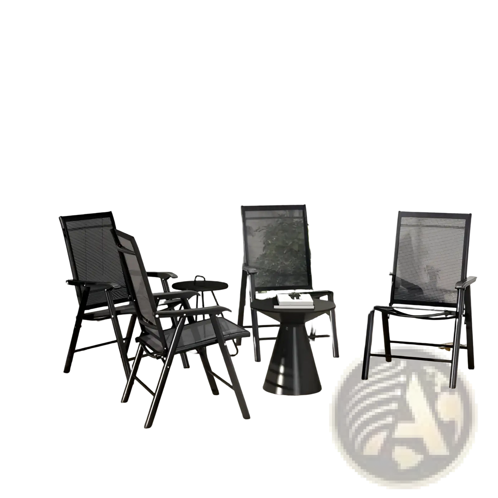 Outdoor Folding Chairs Set of 4 Mesh Patio Seating