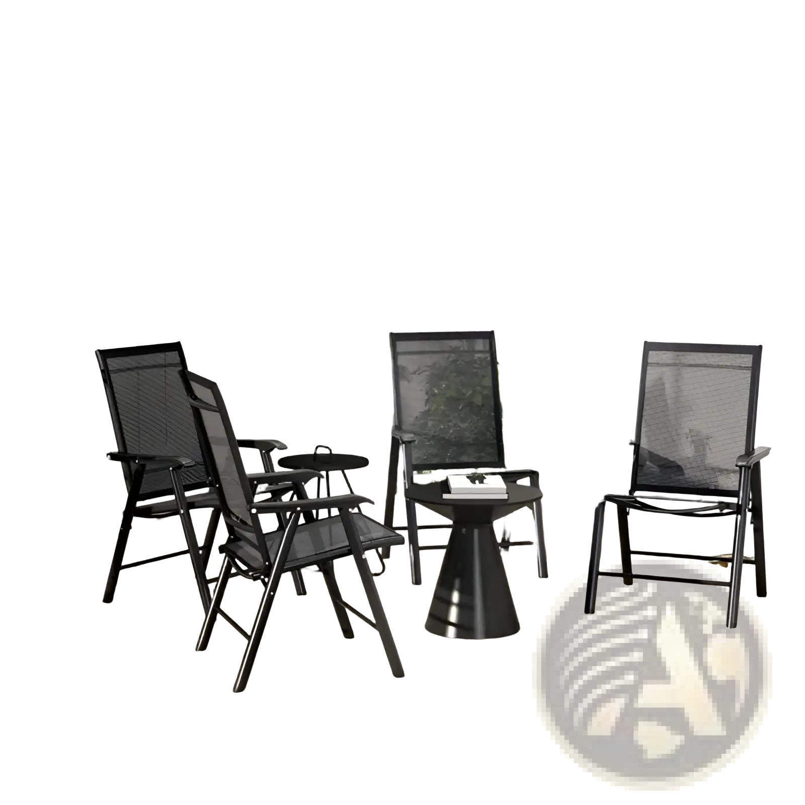 Outdoor Folding Chairs Set of 4 Mesh Patio Seating