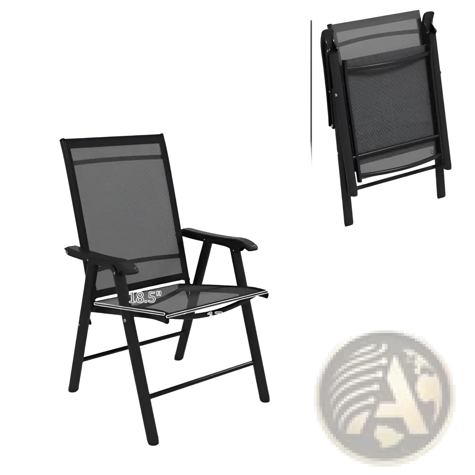 Outdoor Folding Chairs Set of 4 Mesh Patio Seating