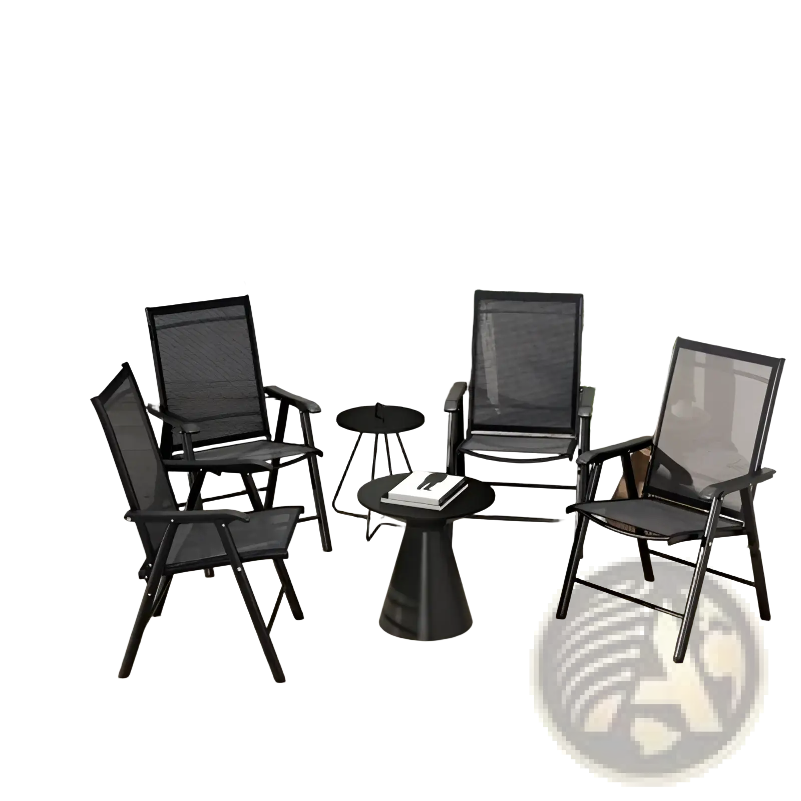 Outdoor Folding Chairs Set of 4 Mesh Patio Seating