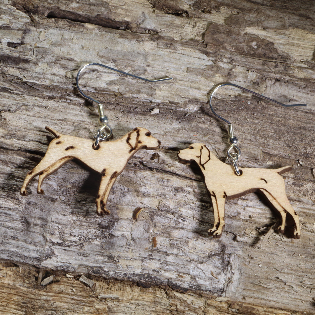German Shorthaired Pointer Wooden Earrings | Hunting Dog Jewelry