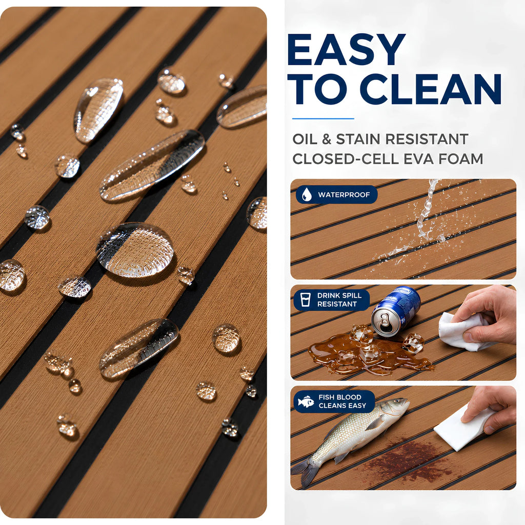 Faux Teak Stripe EVA Foam Boat Flooring