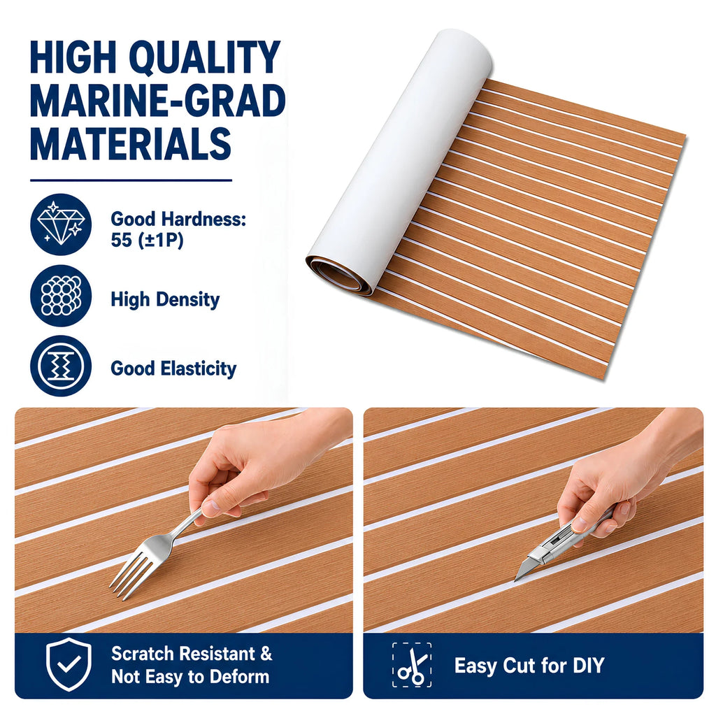 Faux Teak Stripe EVA Foam Boat Flooring