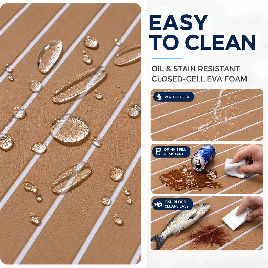 Faux Teak Stripe EVA Foam Boat Flooring
