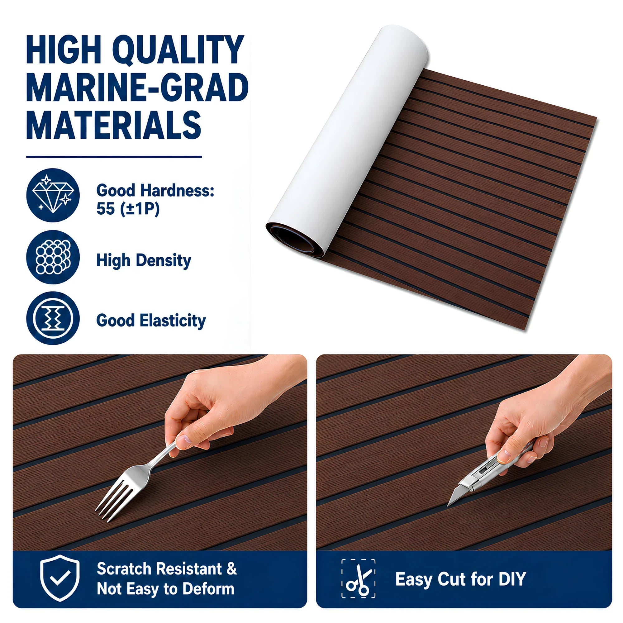 Faux Teak Stripe EVA Foam Boat Flooring