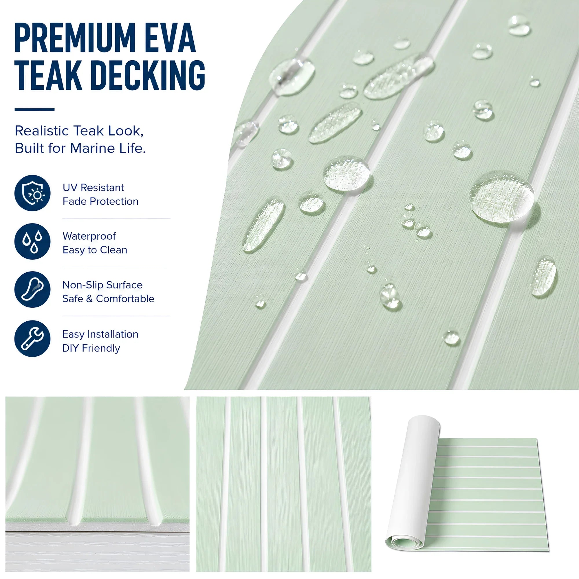 Faux Teak Stripe EVA Foam Boat Flooring