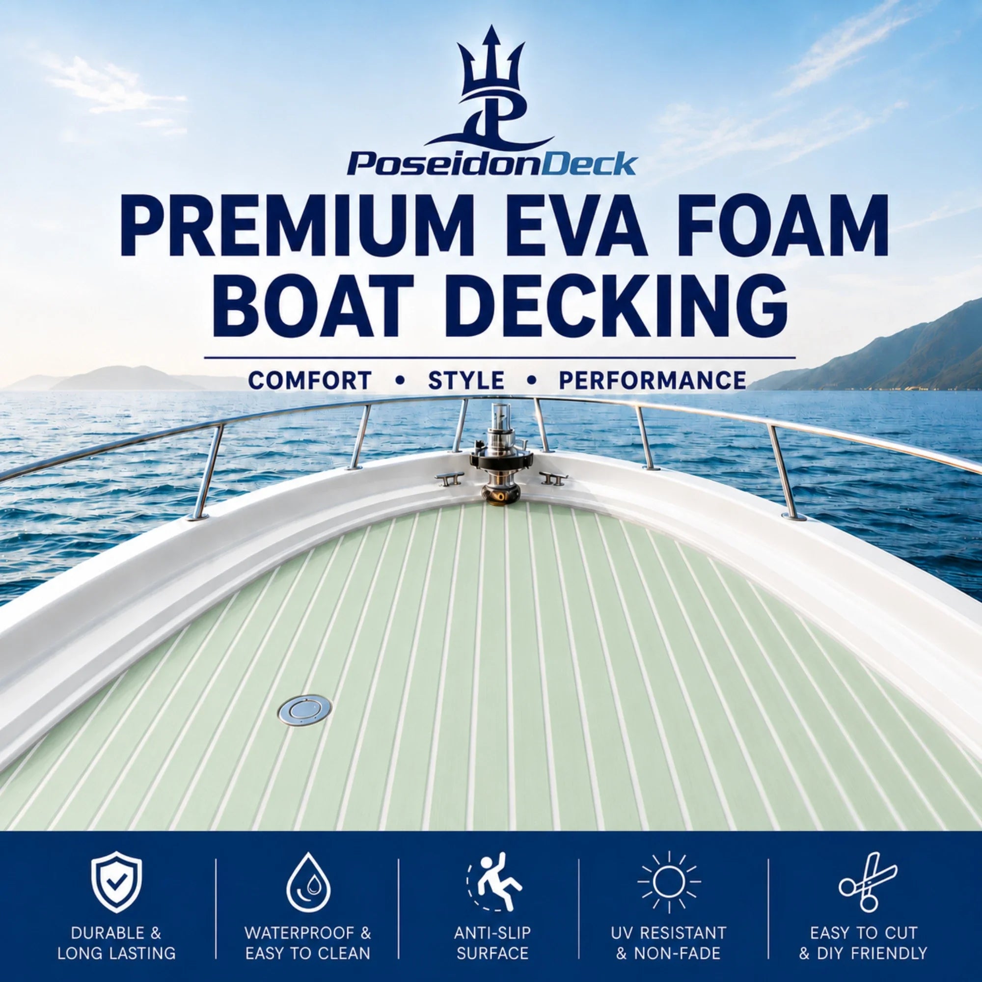 Faux Teak Stripe EVA Foam Boat Flooring