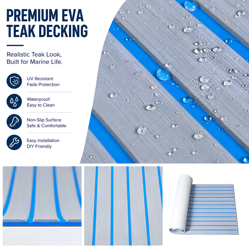 Faux Teak Stripe EVA Foam Boat Flooring