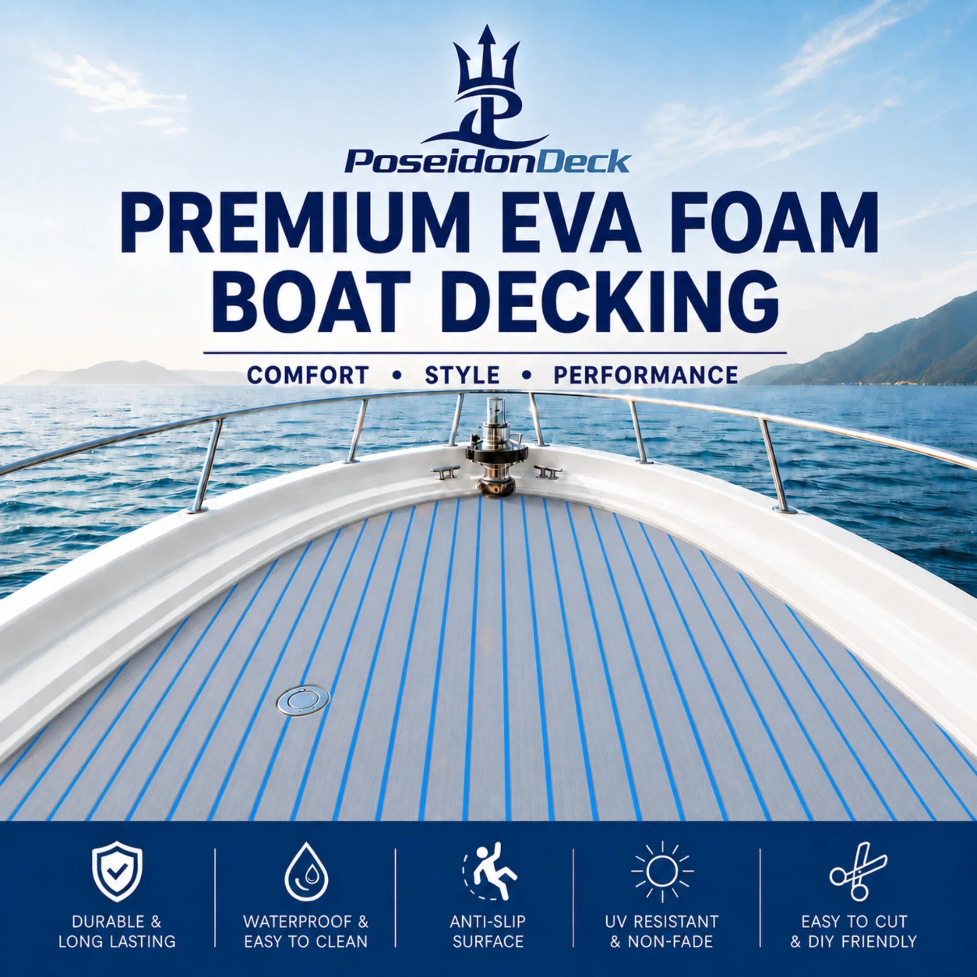 Faux Teak Stripe EVA Foam Boat Flooring