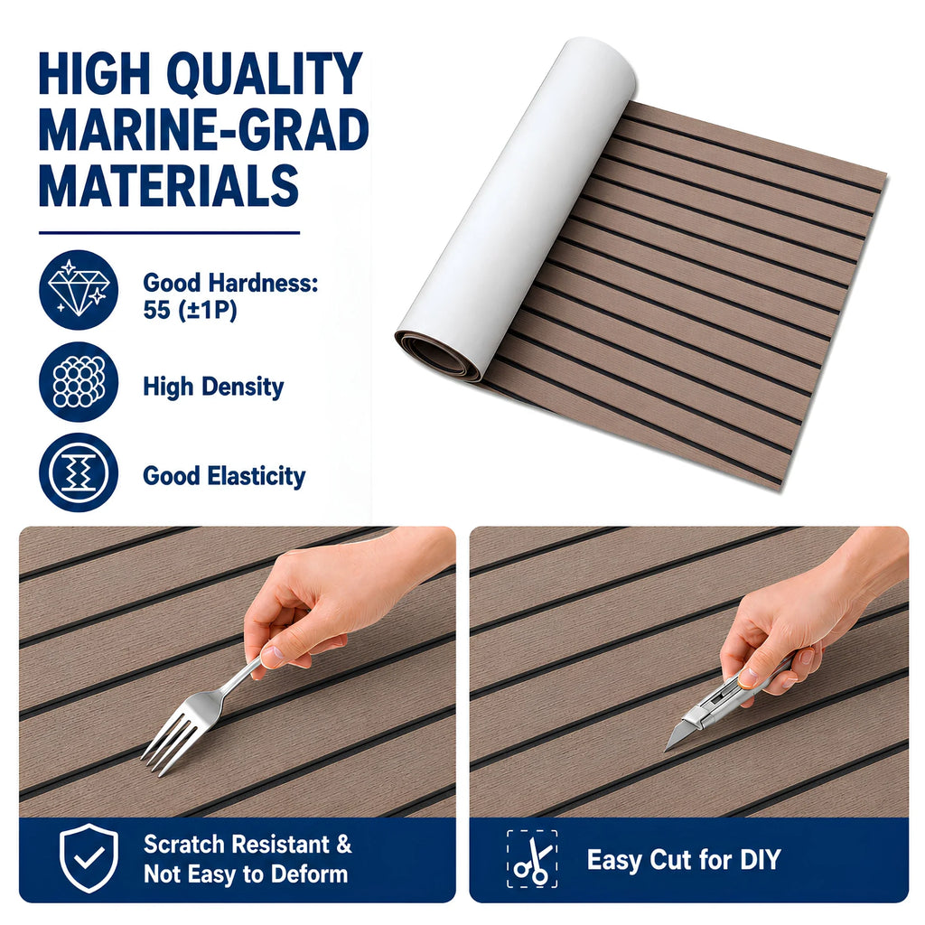 Faux Teak Stripe EVA Foam Boat Flooring