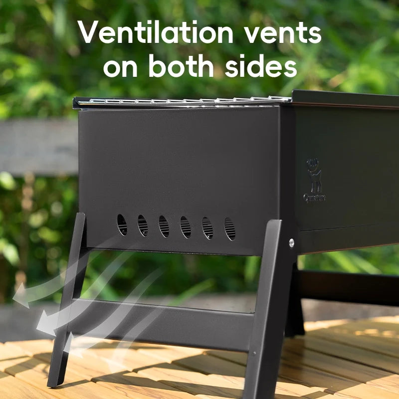 Foldable BBQ Grill with Durable Chrome-Plated Net and Ventilation