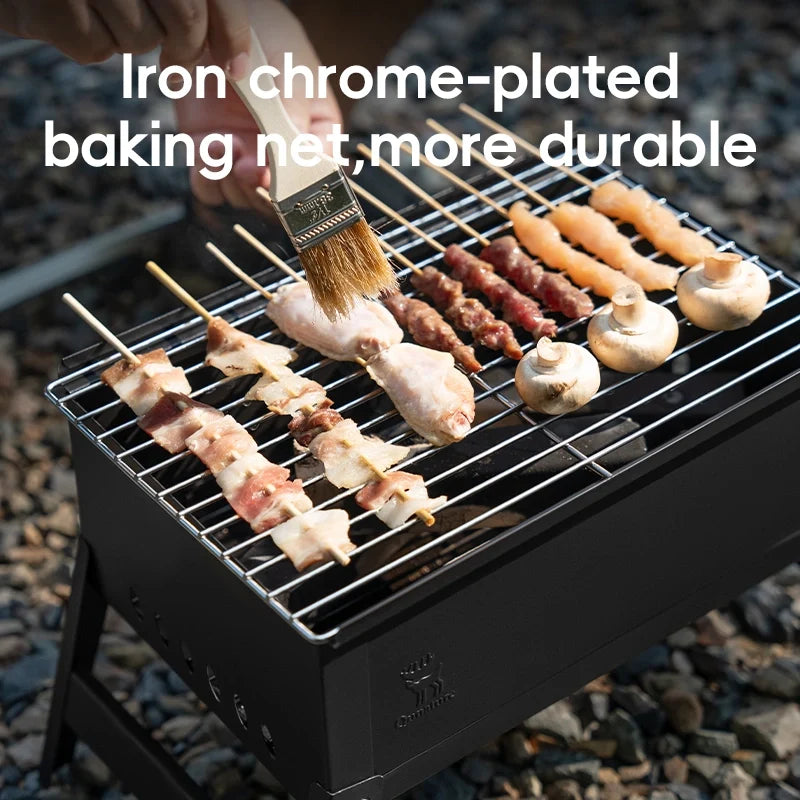 Foldable BBQ Grill with Durable Chrome-Plated Net and Ventilation