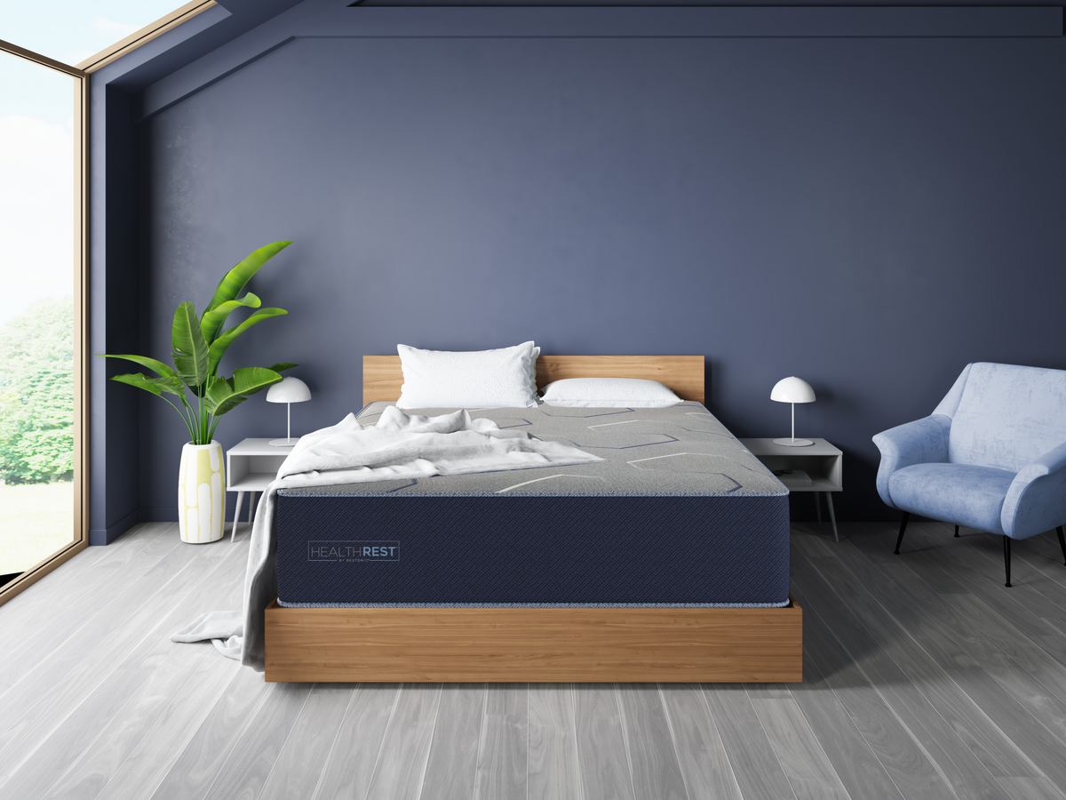 HealthRest PolarBreeze Plush Mattress with Cooling Gel Foam - Navy Blue