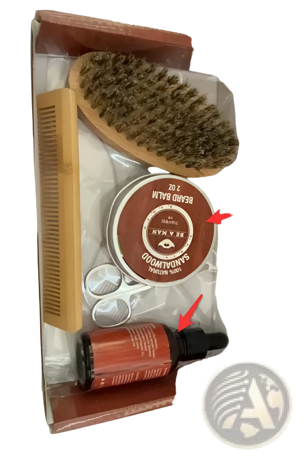 Sandalwood Beard Care Kit with Oil and Grooming Tools